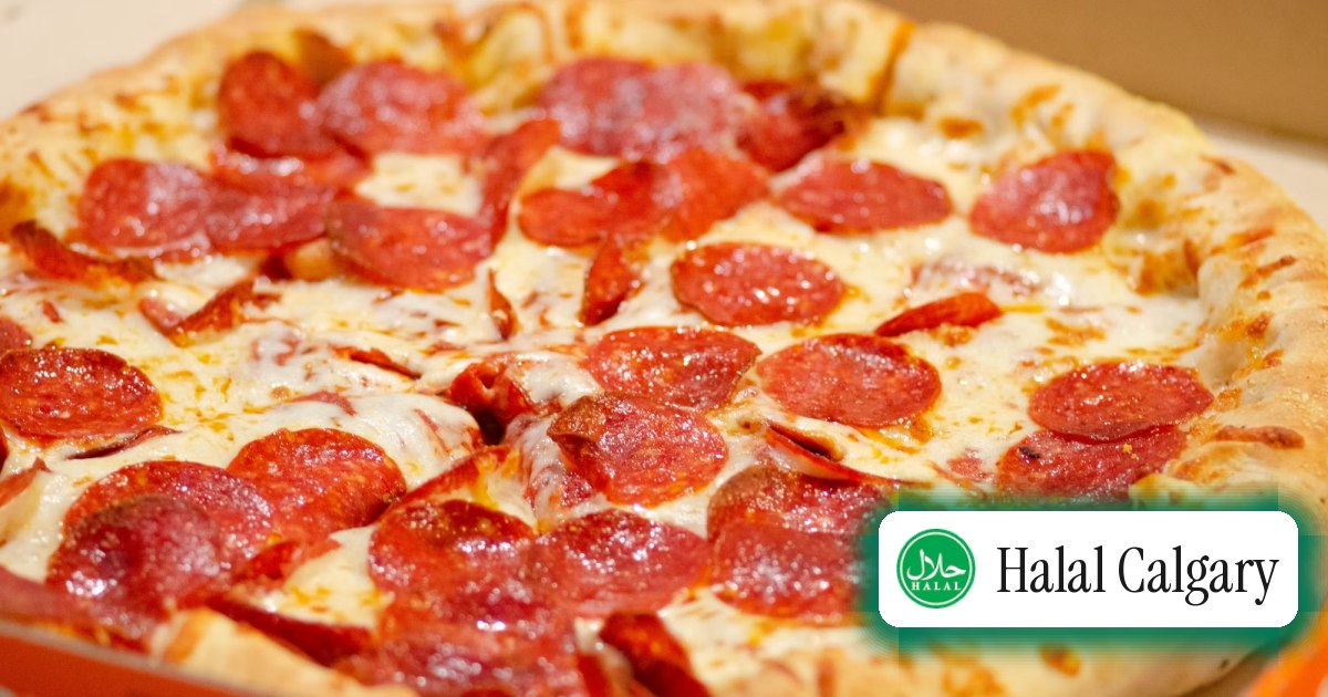 A pepperoni pizza in a delivery box